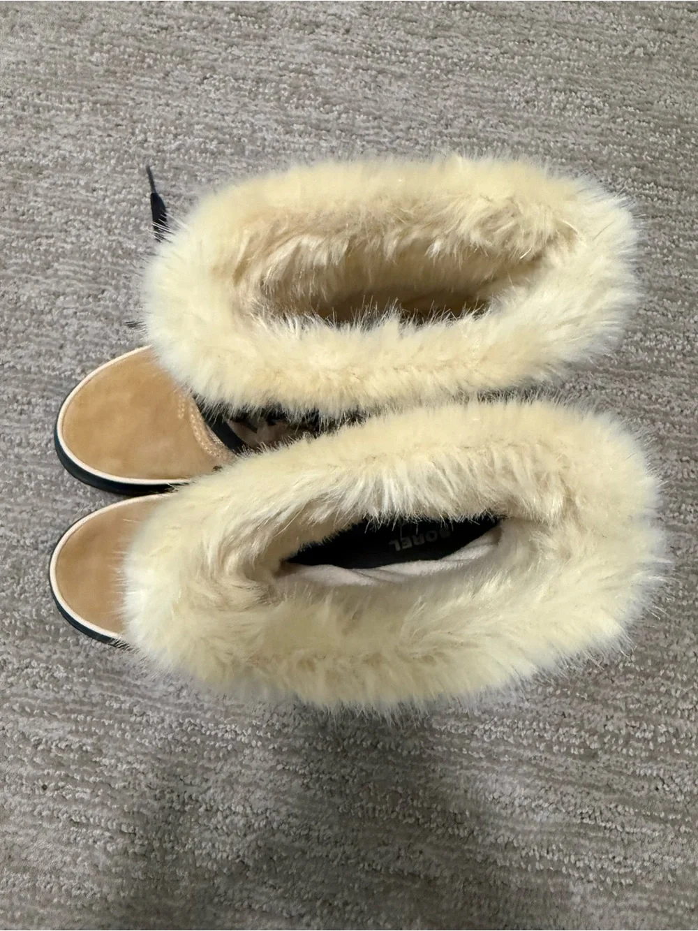 Sorel Tan Faux-Fur Lace-Up Waterproof Winter Boots